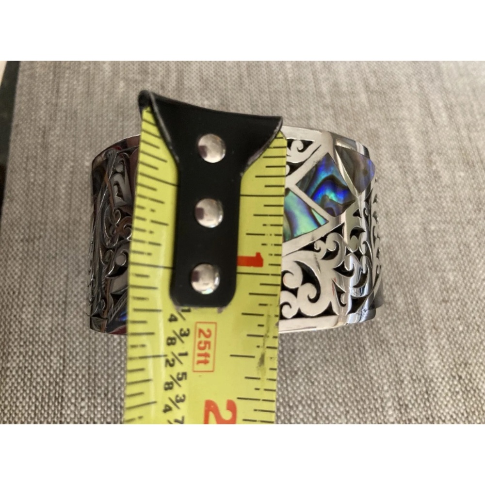 LOIS HILL Abalone Inlay Sterling Silver Scroll Cuff Bracelet - Picture 6 of 8